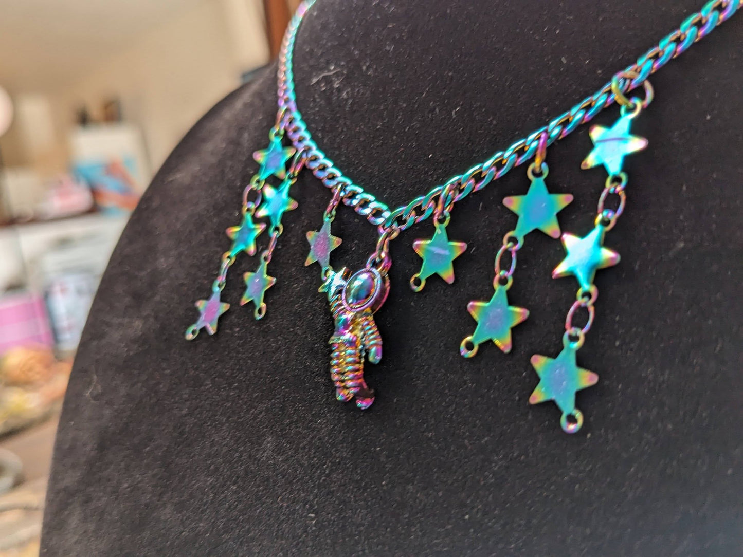 Rainbow Astronaut Necklace