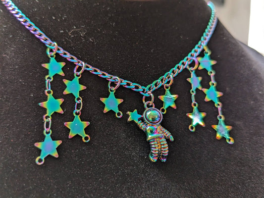 Rainbow Astronaut Necklace
