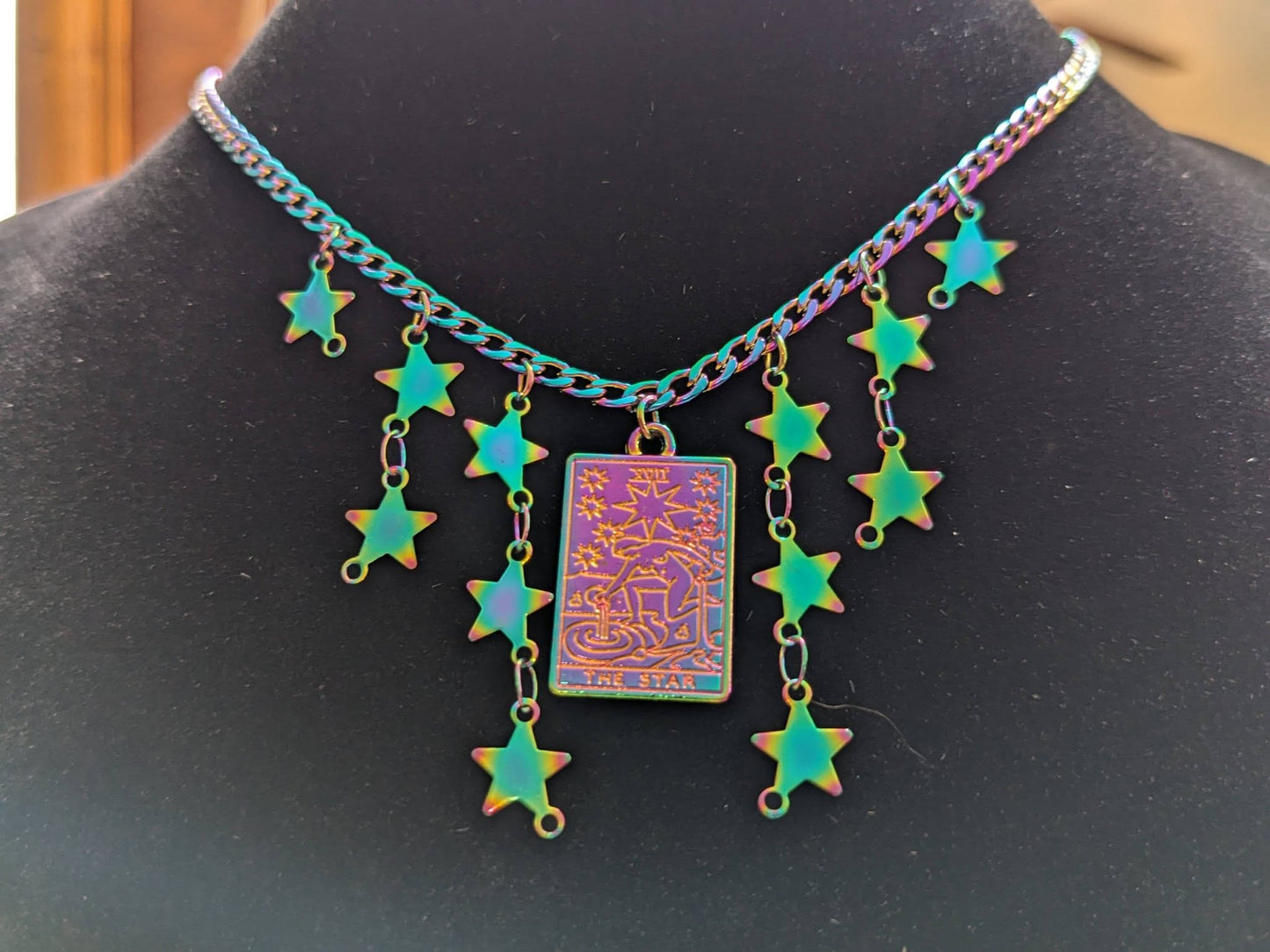The Star Tarot Card Rainbow Necklace