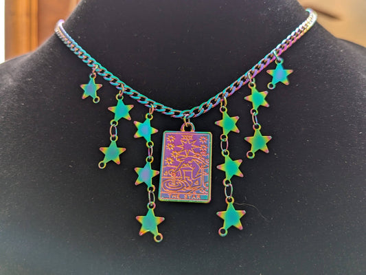 The Star Tarot Card Rainbow Necklace