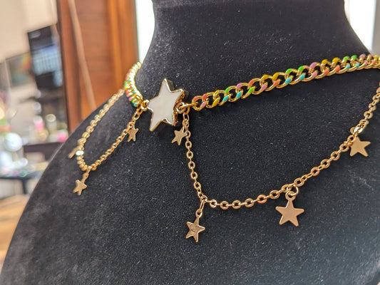 Rainbow Star Choker