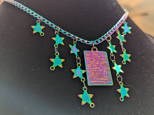 The Star Tarot Card Rainbow Necklace