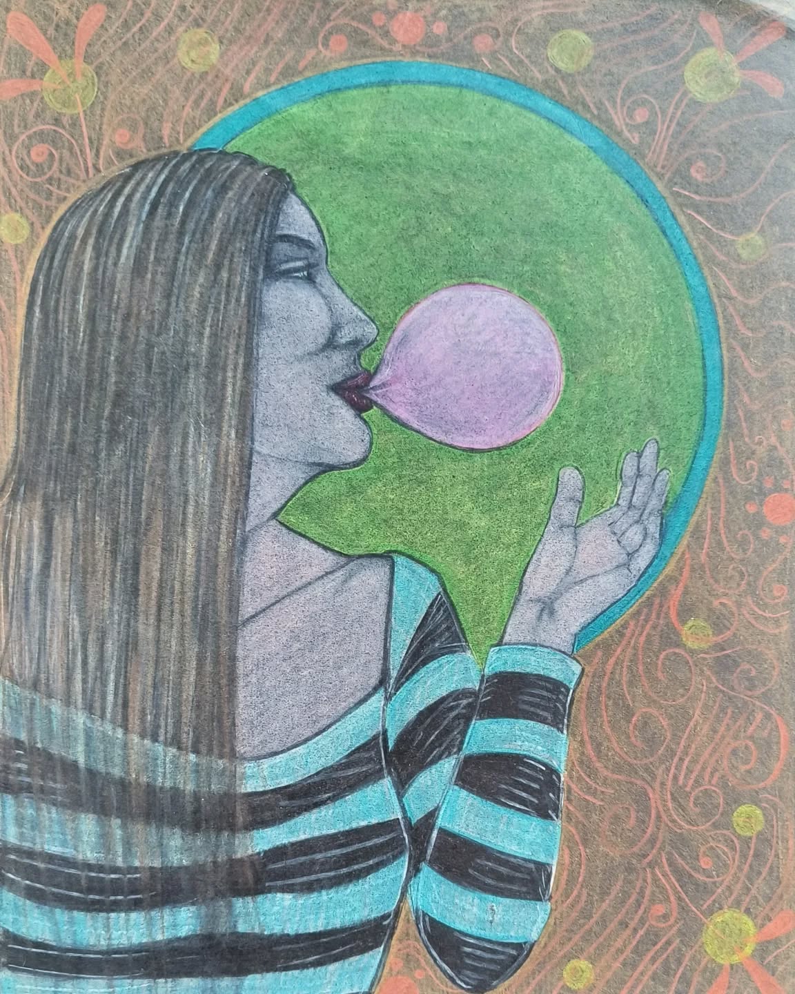 Print, Big Pink Bubble, 9x12