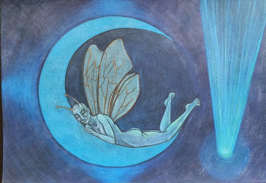 Print, Fairy on the Moon