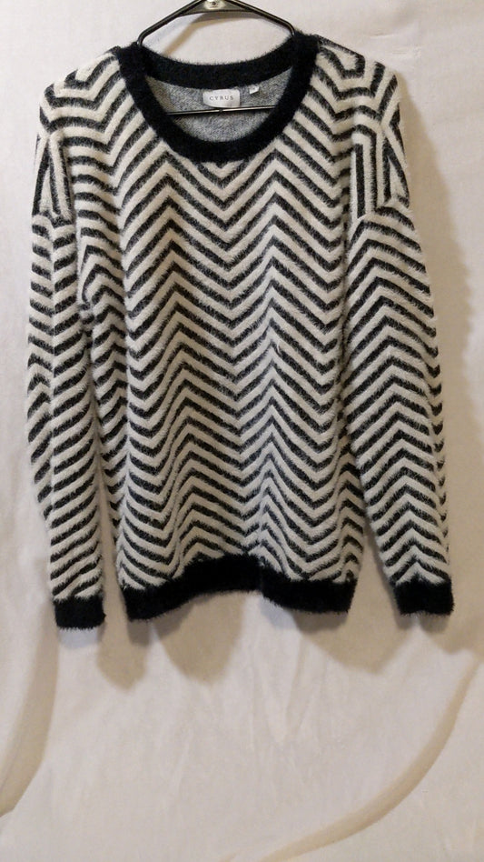 Black and Grey Fuzzy Sweater