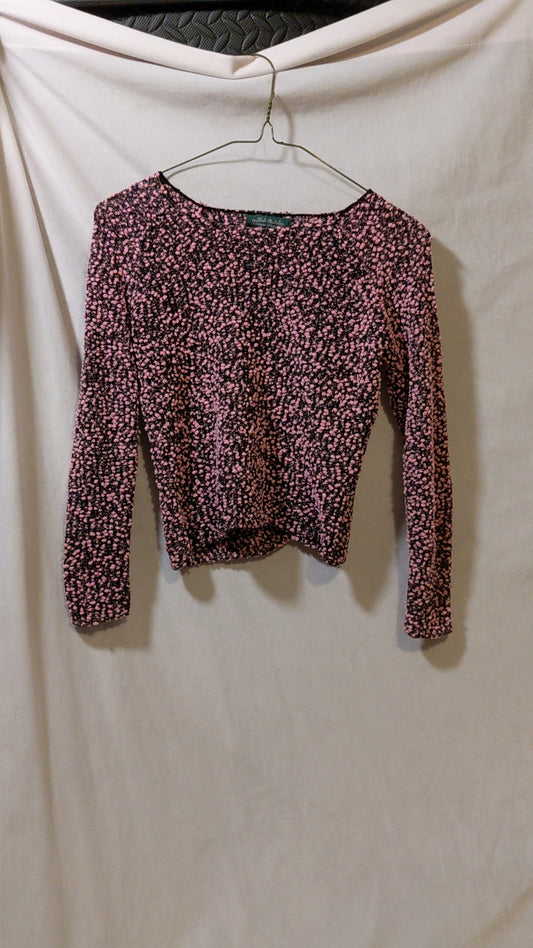 Stretchy Pink and Black Sweater