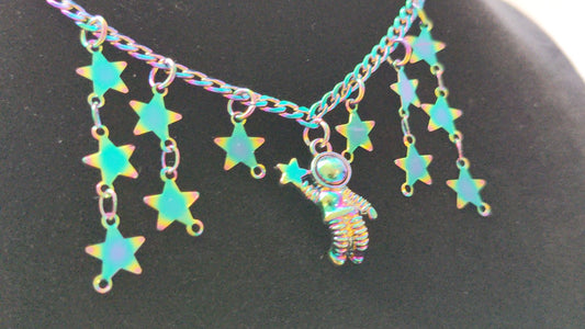 Rainbow Astronaut Necklace