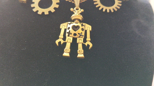 Robots and Gears Clunky Steampunk Necklace