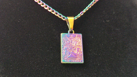 The Lovers Tarot Card Necklace