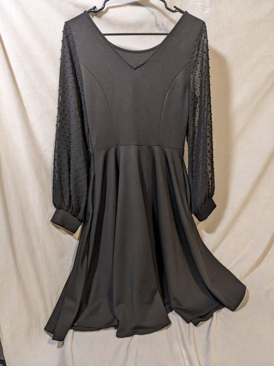 Black Dress with Mesh Sleeves