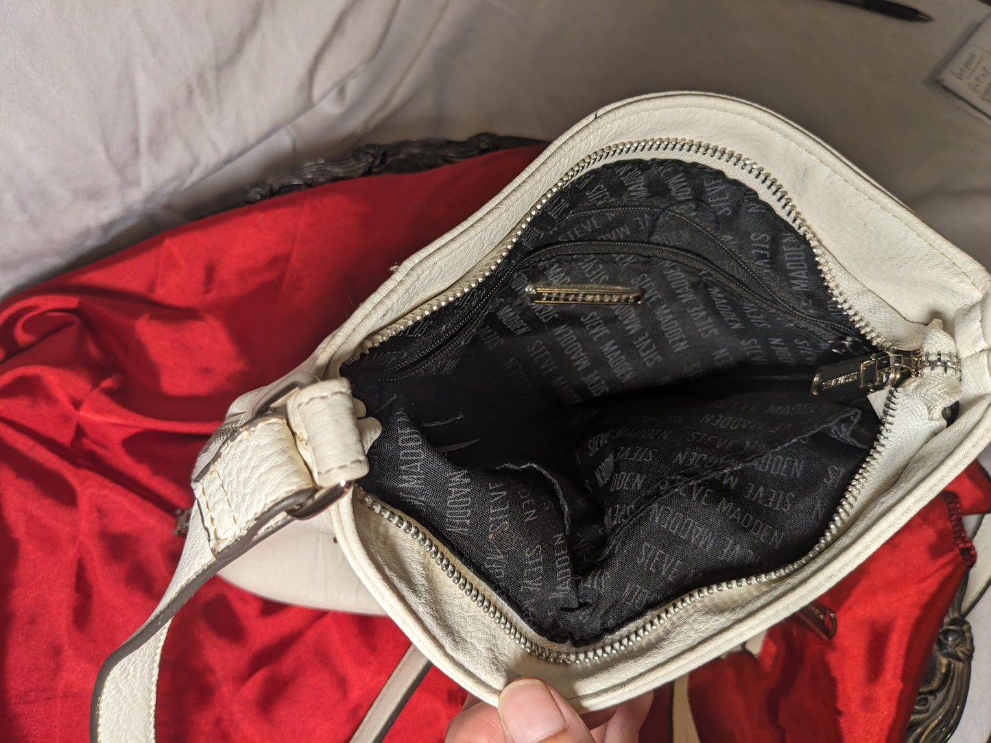 White Leather Steve Madden Bag
