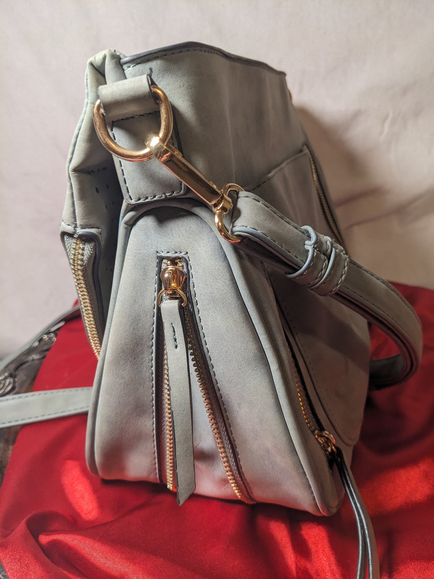 Green Leather Crossbody Purse
