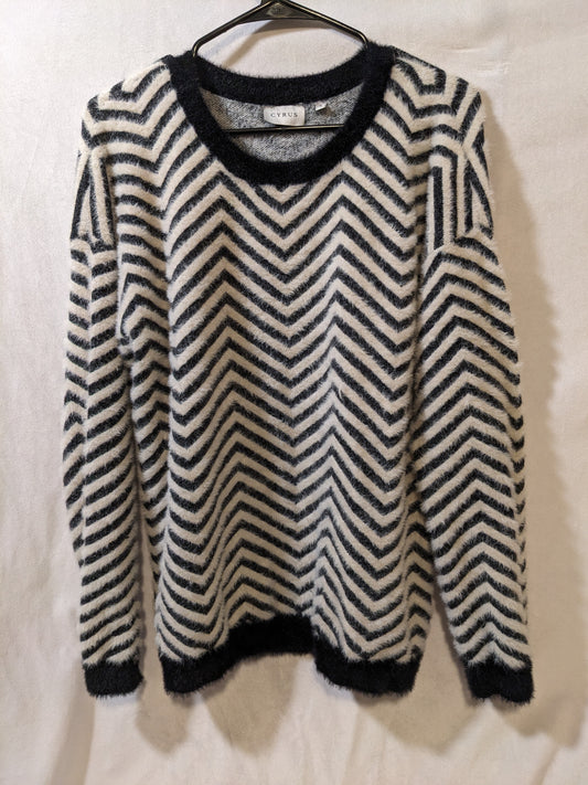 Black and Grey Fuzzy Sweater