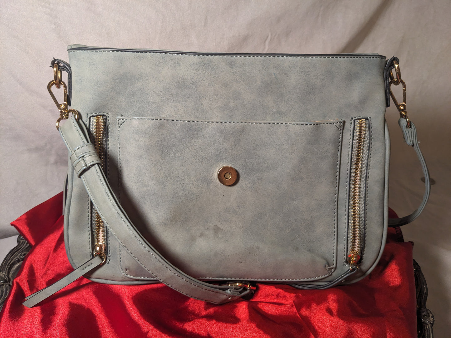 Green Leather Crossbody Purse