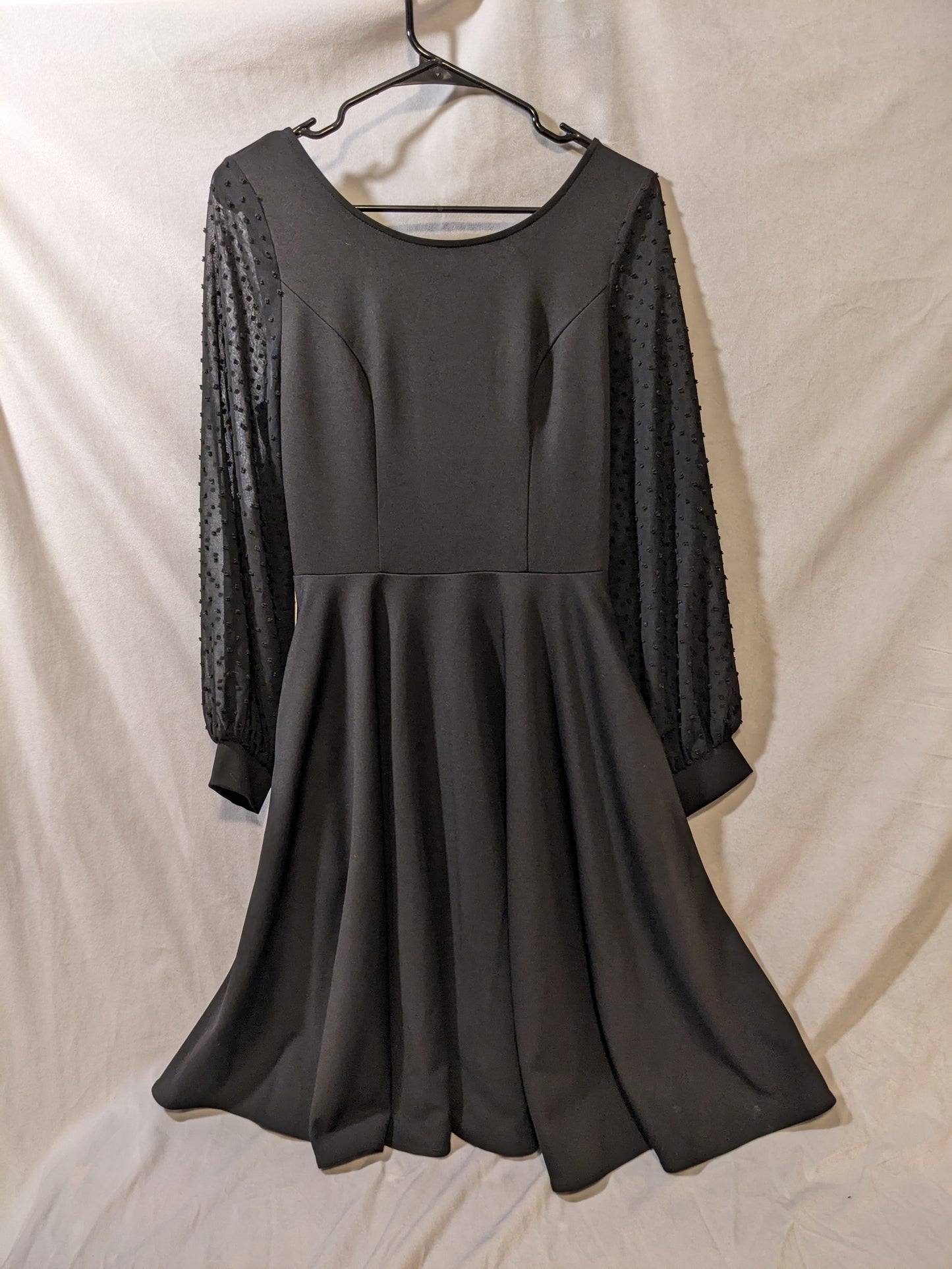 Black Dress with Mesh Sleeves